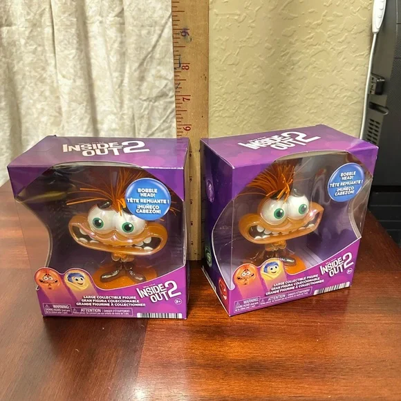 Set of 2 Disney Pixar ANXIETY Inside Out 2 Collectible Bobble Head Figure 4.5" - Picture 4 of 6
